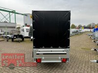 Brenderup 2260 SB 1300 - 258 x 128 x 40 Vorder und Rückwand klappbar - gebremst 1300 KG mit Hochplane EDITION Black Bill