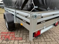 Brenderup 2260 SB 1300 - 258 x 128 x 40 Vorder und Rückwand klappbar - gebremst 1300 KG mit Hochplane EDITION Black Bill