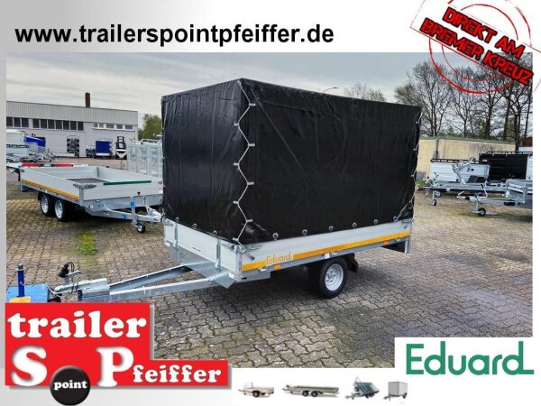 EDUARD 2514 -UE- Hochlader, Bordwände 30cm -750kg- Lfh: 56cm -195/55R10 - 100 KM/H - mit Hochplane EDITION Black Bill