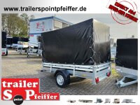 Brenderup 2260 SUB 750 - 258 x 128 x 40 Vorder und Rückwand klappbar - ungebremst 750 KG mit Hochplane EDITION Black Bill