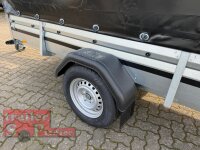 Brenderup 2300 SB 1300 - 302 x 153 x 40 Vorder und Rückwand klappbar - Einachser gebremst 1300 KG mit Hochplane EDITION Black Bill