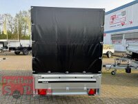 Brenderup 2300 SB 1300 - 302 x 153 x 40 Vorder und Rückwand klappbar - Einachser gebremst 1300 KG mit Hochplane EDITION Black Bill