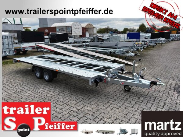 martz GT KIPPBAR 4520S 2,7T Autotrailer / Autotransporter - anlegbare Rampen - niedriger Auffahrwinkel