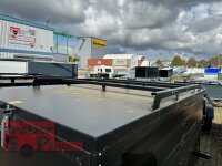 TPV KT-EB3 Offroad Plus (mit Bordwanderhöhung)  SCHWARZ - Koffer -  Deckelanhänger - gebremst mit verstärkter Dachreling für Dachzelte