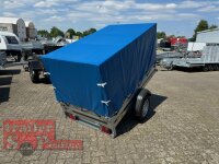 Brenderup 1205 SUB 750 " Der neue Kippi " - ABKLAPPBARE ZUGDEICHSEL / VERTIKAL ABSTELLEN mit Hochplane TX-Line