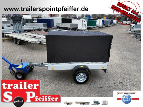 TPV TL-EU2 Anhänger mit Hochplane EDITION Black Bill - ungebremst - 13 pol. - Zurrösen - 100 KM/H