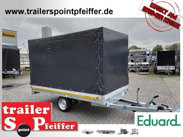 EDUARD 3118 -GE- Hochlader, Bordwände 30cm -1500kg- Lfh: 63cm -195/50R13 mit Hochplane SP-Line