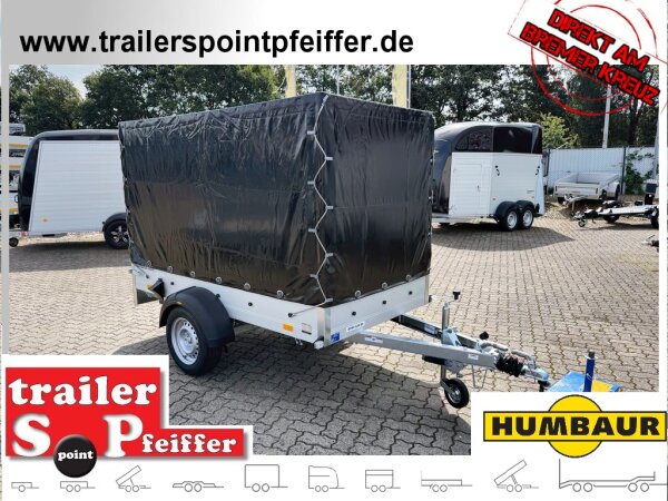 HUMBAUR Startrailer H 132513 ALU 1300 kg gebremst 251 x 131 mit Hochplane EDITION Black Bill