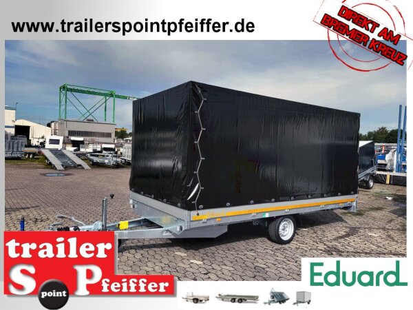 EDUARD 4020 -GE- Hochlader, Bordwände 30cm -1500kg- Lfh: 63cm -195/50R13 mit Hochplane SP-Line