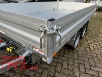HUMBAUR HTK 3000.31 I 314 x 175 I 3000 KG I Dreiseitenkipper mit E-Pumpe - Rampenschacht