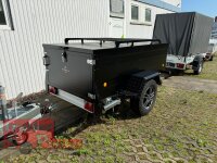 TPV KT-EB3 Offroad Koffer SCHWARZ -  Deckelanhänger - gebremst mit Dachreling - 100 KM/H