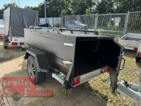 TPV KT-EB3 Offroad Koffer SCHWARZ -  Deckelanhänger - gebremst mit Dachreling - 100 KM/H