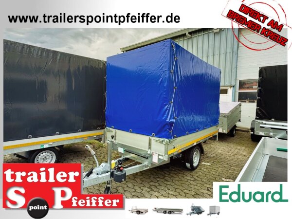 EDUARD 2514 -GE- Heckkipper, Bordwände 30cm -1500kg- H-Pumpe - Lfh: 63cm -195/50R13 mit 2514 - AufsatzBordwände - 30cm hoch und Hochplane SP-Line