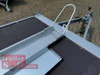 martz GP1 - kippbarer Motorrad - Anhänger - 750 kg - 1 Standschiene  - Boden geschlossen mit Siebdruckholz - 100 KM/H
