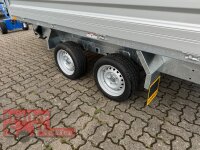 HUMBAUR HTK 3500.31 I 314 x 175 I 3500 KG I Dreiseitenkipper mit E-Pumpe - Rampenschacht  mit Stahl - Kastenaufsatz