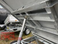 HUMBAUR HTK 3000.31 I 314 x 175 I 3000 KG I Dreiseitenkipper mit E-Pumpe - Rampenschacht  mit Stahl - Kastenaufsatz