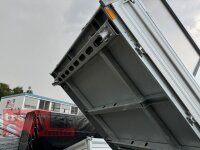 HUMBAUR HTK 3000.31 I 314 x 175 I 3000 KG I Dreiseitenkipper mit E-Pumpe - Rampenschacht  mit Stahl - Kastenaufsatz