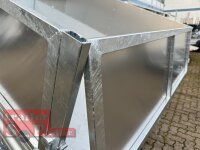 HUMBAUR HTK 3000.31 I 314 x 175 I 3000 KG I Dreiseitenkipper mit E-Pumpe - Rampenschacht  mit Stahl - Kastenaufsatz