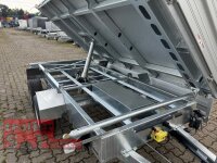 HUMBAUR HTK 3000.31 I 314 x 175 I 3000 KG I Dreiseitenkipper mit E-Pumpe - Rampenschacht  mit Stahl - Kastenaufsatz
