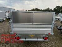 HUMBAUR HTK 3000.31 I 314 x 175 I 3000 KG I Dreiseitenkipper mit E-Pumpe - Rampenschacht  mit Stahl - Kastenaufsatz