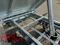 HUMBAUR HTK 2700.27 I 267 x 150 I 2700 KG I Dreiseitenkipper mit E-Pumpe - Rampenschacht