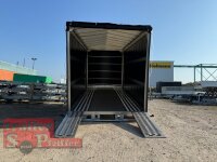 Lorries PL35-5021 - 3500 kg kippbarer leichter Autotransporter mit ALLEN EXTRAS mit ALU Standschienen und Rampenund Hochplane SP-Line vorne mit EXTRARUND / Heckrollo - Schiebeplane links und rechts