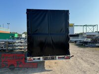 Lorries PL35-5021 - 3500 kg kippbarer leichter Autotransporter mit ALLEN EXTRAS mit ALU Standschienen und Rampenund Hochplane SP-Line vorne mit EXTRARUND / Heckrollo - Schiebeplane links und rechts