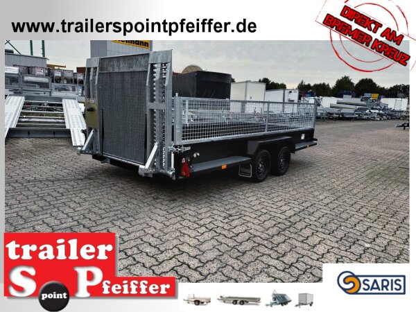 Saris Magnum Maxx ForceOne 3500 Black Edition - Maschinentransporter - Ladehöhe: 40 cm - Alu Boden - Auffahrrampe geschlossen - SI-GI Laubgitter