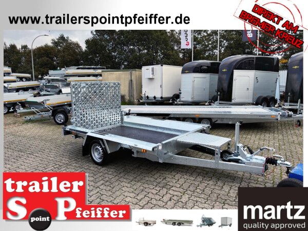 martz BAU-3 260 S - 1800 kg Baumaschinentransporter - Heckrampe