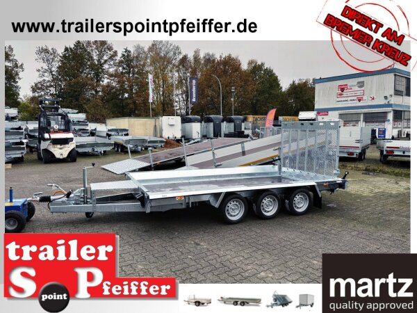 martz BAU-3 400/3 S  3,5T 3500 kg TRIDEM Baumaschinentransporter - Heckrampe