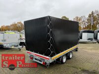 EDUARD 3318 -GD- 3 Seitenkipper, Auffahrschienen, Bordwände 30cm -3000kg- E & H-Pumpe - Lfh: 63cm -195/50R13 mit Hochplane SP-Line