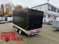 EDUARD 3318 -GD- 3 Seitenkipper, Auffahrschienen, Bordwände 30cm -3000kg- E & H-Pumpe - Lfh: 63cm -195/50R13 mit Hochplane SP-Line