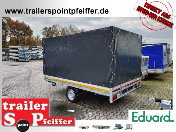 EDUARD 3120 -GE- Hochlader, Bordwände 30cm -1000kg- Lfh: 72cm -155/80R13 Stützrad (48) mit Hochplane SP-Line