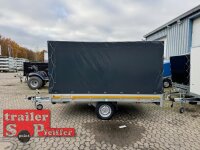 EDUARD 3120 -GE- Hochlader, Bordwände 30cm -1000kg- Lfh: 72cm -155/80R13 Stützrad (48) mit Hochplane SP-Line