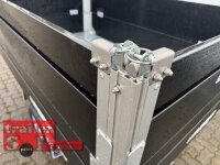 WM Meyer HLNK 1523/141 BLACK EDITION - 1500 kg ALU Rückwärtskipper gebremst mit ALU Bordwandaufsatz