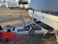 EDUARD 5022 -GD- Hochlader, kippbar, Rampen, Bordwände 30cm -3000kg- H-Pumpe - lfh: 56cm -195/55R10 mit Hochplane SP-Line Schiebeplane links und rechts Öko Schräge