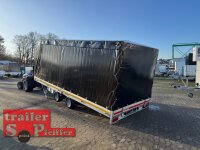 EDUARD 5022 -GD- Hochlader, kippbar, Rampen, Bordwände 30cm -3000kg- H-Pumpe - lfh: 56cm -195/55R10 mit Hochplane SP-Line Schiebeplane links und rechts Öko Schräge