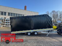 EDUARD 5022 -GD- Hochlader, kippbar, Rampen, Bordwände 30cm -3000kg- H-Pumpe - lfh: 56cm -195/55R10 mit Hochplane SP-Line Schiebeplane links und rechts Öko Schräge