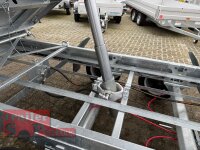 HUMBAUR HTK 3500.37 STAHL I 363 x 185 I 3500 KG I Dreiseitenkipper mit E-Pumpe - Rampenschacht  mit  Stahlbordwand SCHWARZ