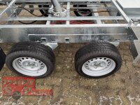HUMBAUR HTK 3500.37 STAHL I 363 x 185 I 3500 KG I Dreiseitenkipper mit E-Pumpe - Rampenschacht  mit  Stahlbordwand SCHWARZ