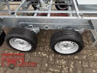 HUMBAUR HTK 3500.31 STAHL I 314 x 175 I 3500 KG I Dreiseitenkipper mit E-Pumpe - Rampenschacht mit Stahlbordwand SCHWARZ