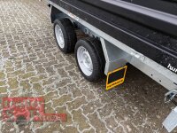 HUMBAUR HTK 3500.31 STAHL I 314 x 175 I 3500 KG I Dreiseitenkipper mit E-Pumpe - Rampenschacht mit Stahlbordwand SCHWARZ