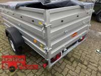 B-Ware I Böckmann 750 KG Alu Anhänger 250x130 mit Aufsatz Flachplane und Bügeln