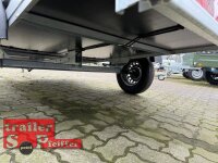 B-Ware I Böckmann 750 KG Alu Anhänger 250x130 mit Aufsatz Flachplane und Bügeln