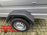 B-Ware I Böckmann 750 KG Alu Anhänger 250x130 mit Aufsatz Flachplane und Bügeln