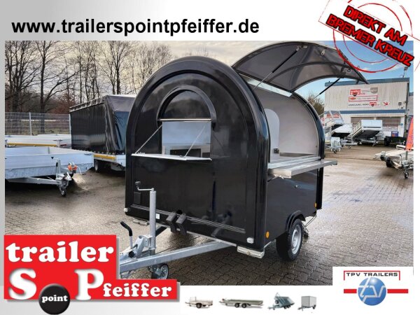 ABVERKAUF I TPV FOODTRAILER - 1300 kg - Verkaufsklappe - Elektrik - Wasserversorgung - Tresen - uvm.