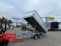 EDUARD 4020 -GD- 3 Seitenkipper, Bordwände 30cm -3500kg- E & H-Pumpe - Lfh: 66cm -195/50R13 mit Stahl - Kastenaufsatz