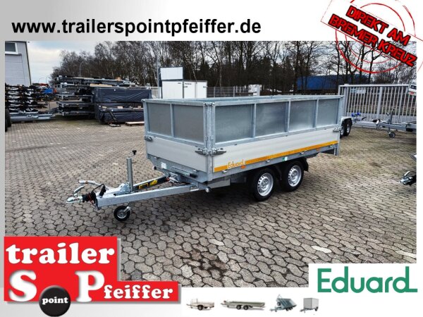 EDUARD 3116 -GD- Heckkipper, Bordwände 30cm -2700kg- E & H-Pumpe - Lfh: 72cm -185/70R13 mit Stahl Kastenaufsatz