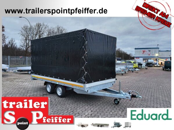 Aussteller I  EDUARD 4020 -GD- Hochlader, Bordwände 30cm -2000kg- Lfh: 72cm -155R13 mit Hochplane SP-Line