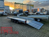 Aussteller I Vlemmix MT-4018-3500 - I - Schwanenhals - Höhenverstellung Deichsel DIN Öse - ALU Boden - Maschinentransporter - Baggeranhänger 400 x 180 - 3500 kg - 3 Achser
